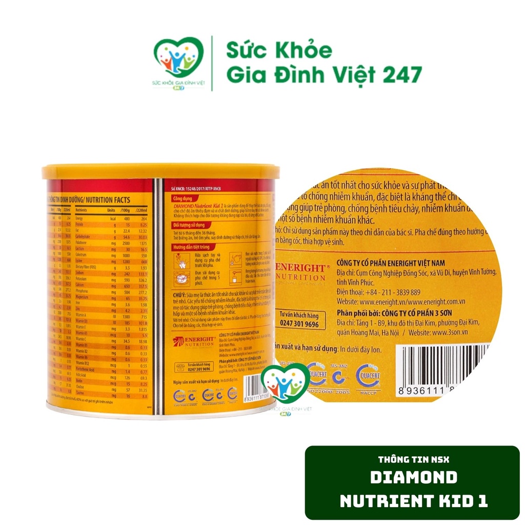 Sữa Diamond Nutrient kid 1- 700g