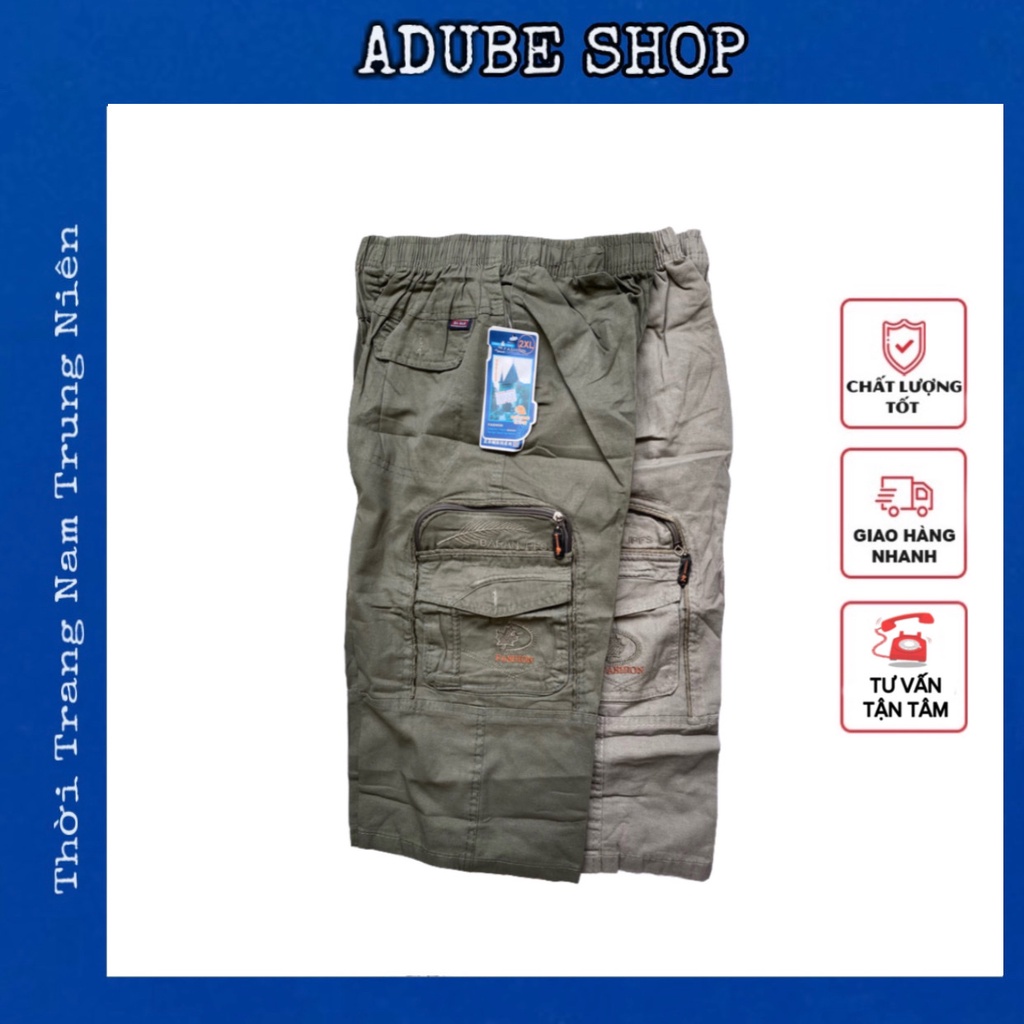 Quần Kaki Túi Hộp Nam Trung Niên Dày Dặn,Quần Đùi Nam Cao Cấp Quảng Châu Có Big Size 90kg - ADUBE SHOP