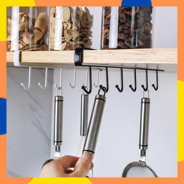 Móc sắt Dài 6 Móc Treo Vật Dụng Nhà Bếp ,Tủ Quần áo Đa Năng Dễ Lắp Đặt - K66
