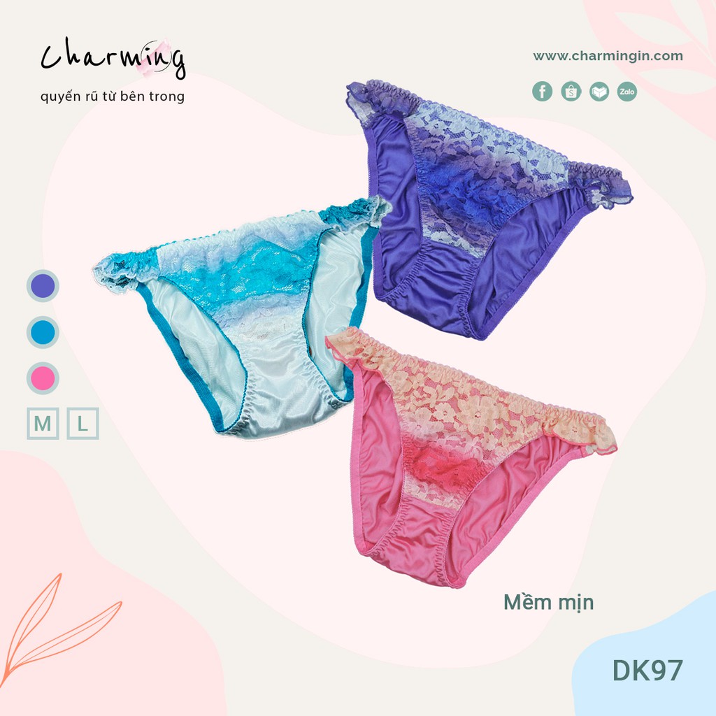 Quần lót dệt kim mềm mịn phối ren thời trang dây lưng co giãn size M, L - QLDK0097