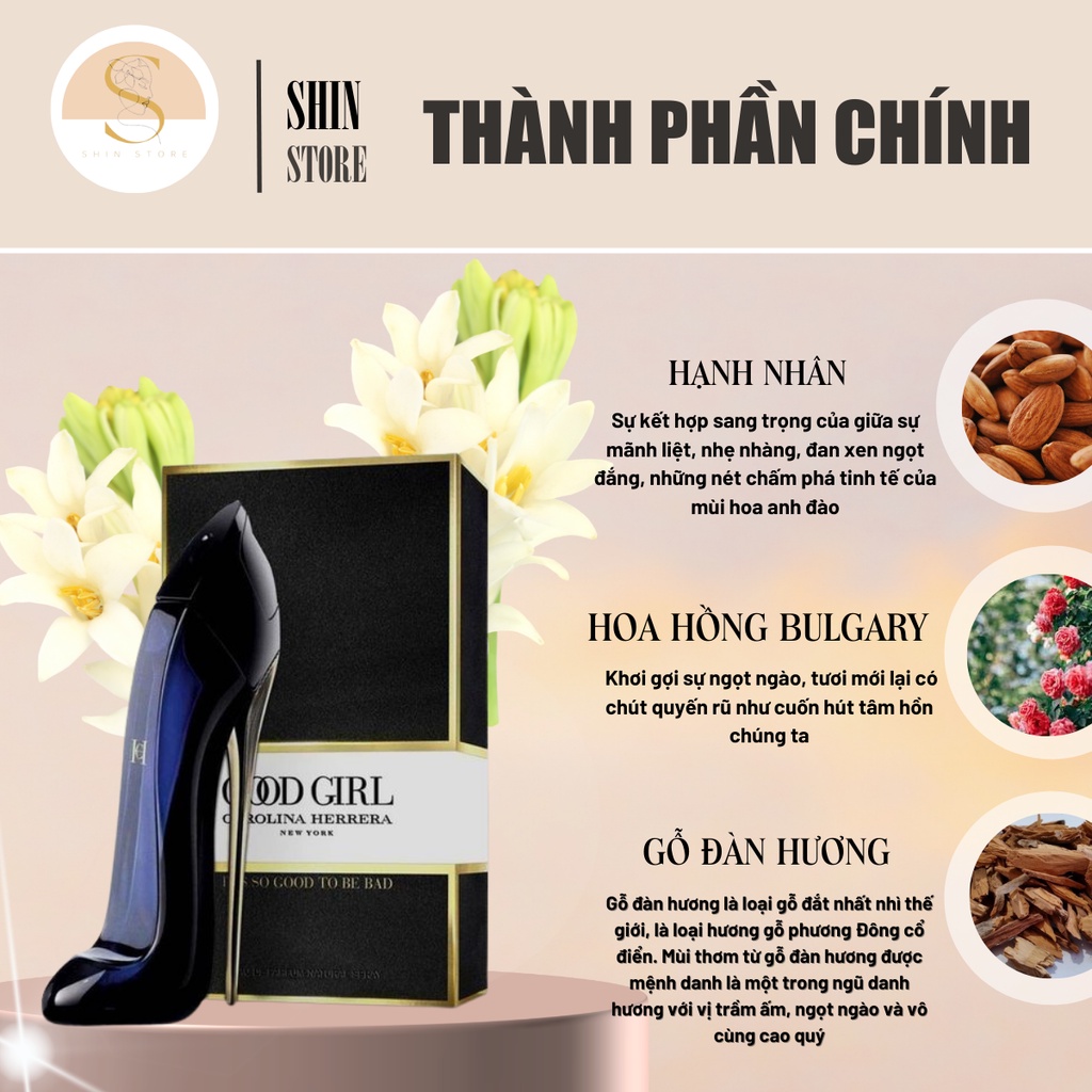 Nước Hoa Nữ Guốc Đen Carolina Herrera bản EDP dung tích 80ml hương thơm nhẹ nhàng nữ tính quyến rũ lưu hương lâu