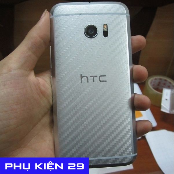 [HTC 10 / M10] Dán lưng 3D vân Cacbon - Carbon