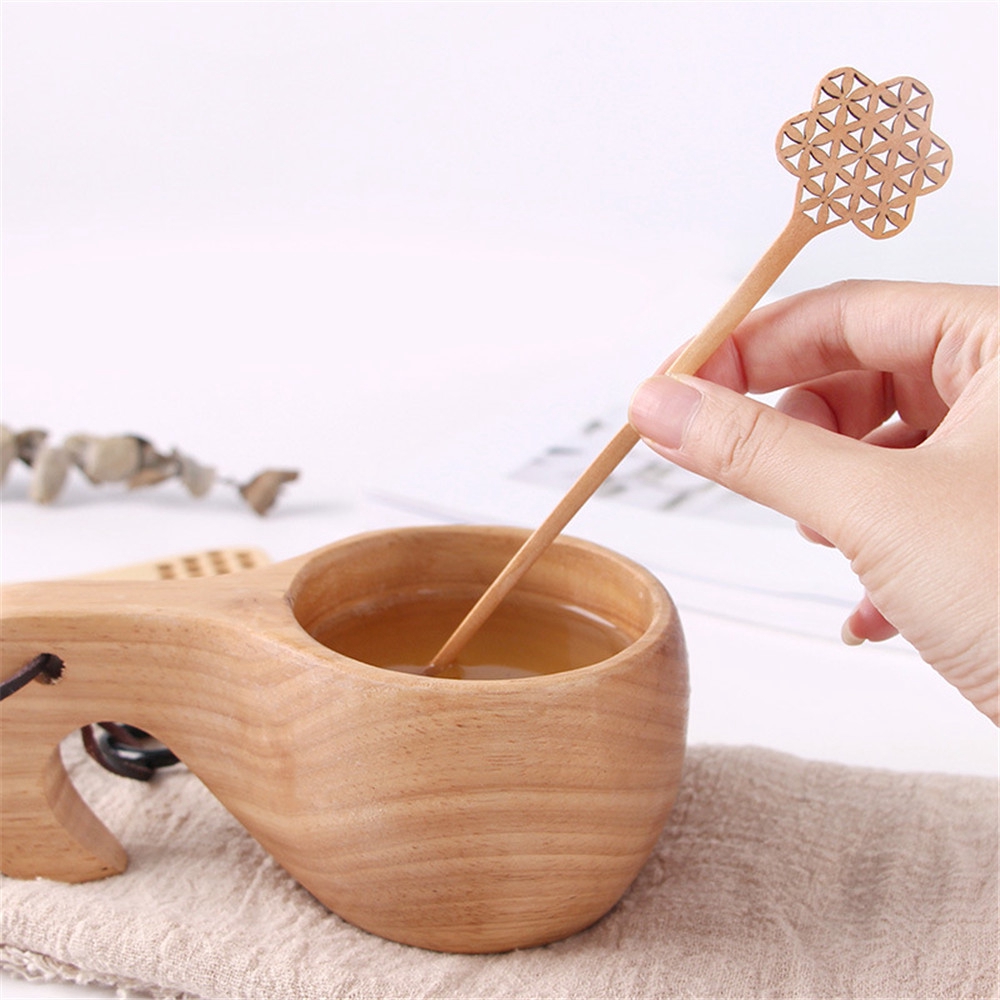 Muỗng gỗ nhiều kiểu dáng khác nhau tay cầm dài phong cách Nhật Hàn