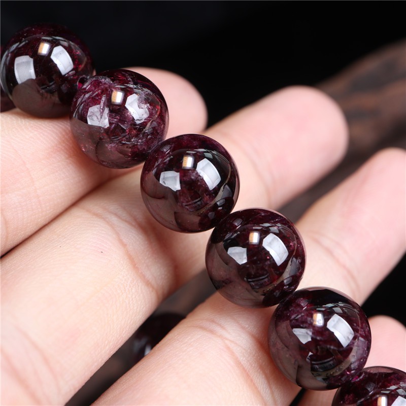 Vòng Tay Chuỗi Hạt Đá Garnet Tự Nhiên Phong Cách Tây Tạng Cho Nam Và Nữ