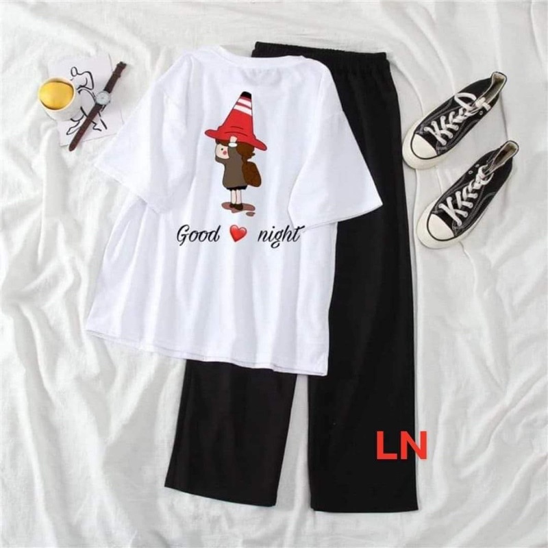 Sét áo phông 3D và quần ống rộng LN11