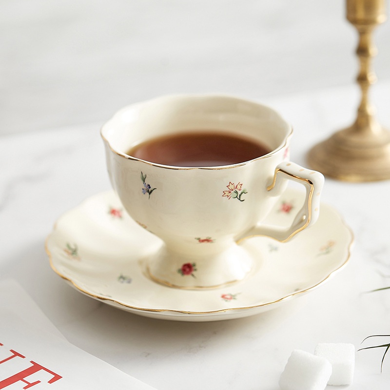 Bộ Tách Trà Bằng Gốm Sứ Phong Cách retro Châu Âu