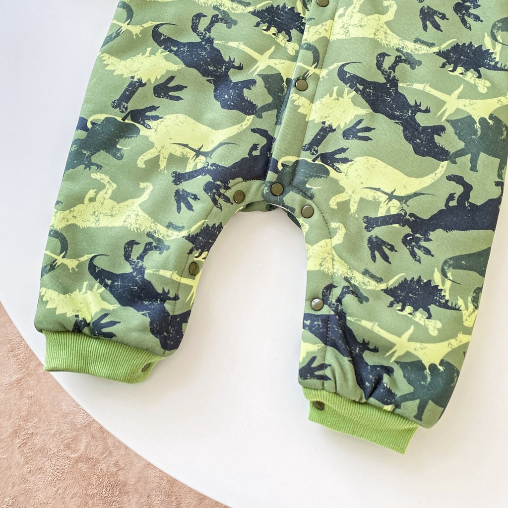 Áo liền quần SANLUTOZ tay dài có mũ trùm đầu mùa đông cho trẻ mới biết đi