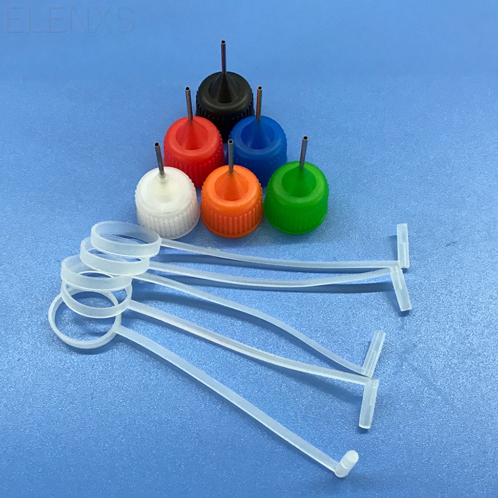 Set 10 chai nhựa rỗng 10ml kèm đầu kim thép màu sắc ngẫu nhiên đa năng