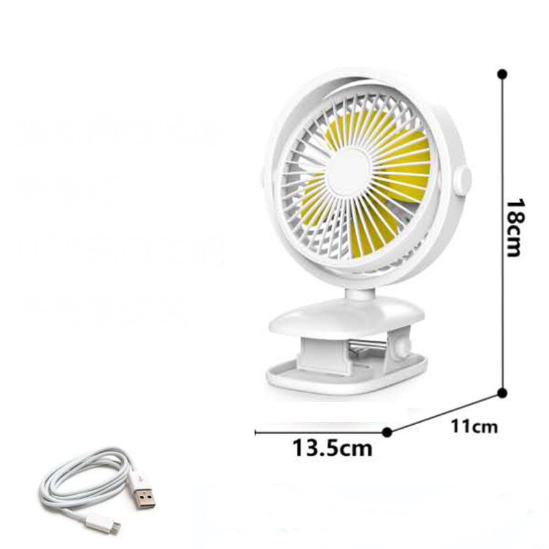 Quạt Mini Đa Năng Để Bàn Hay Kẹp Bàn Kèm Đèn Ngủ Xoay 360 Độ, BJJ-838