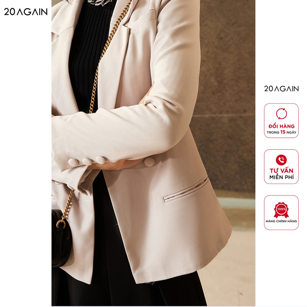[Mã WABR0101 giảm 10% đơn 99K] Áo vest nữ dài tay khuy bọc 20AGAIN, phong cách Hàn Quốc trẻ trung, hiện đại VBW1171 | WebRaoVat - webraovat.net.vn