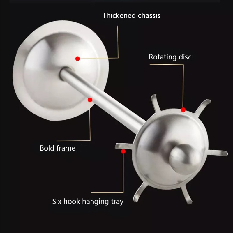 Gia Đình Nev Home 360° Giá Đỡ Dụng Cụ Nhà Bếp Có 6 Móc Dạng Xoay