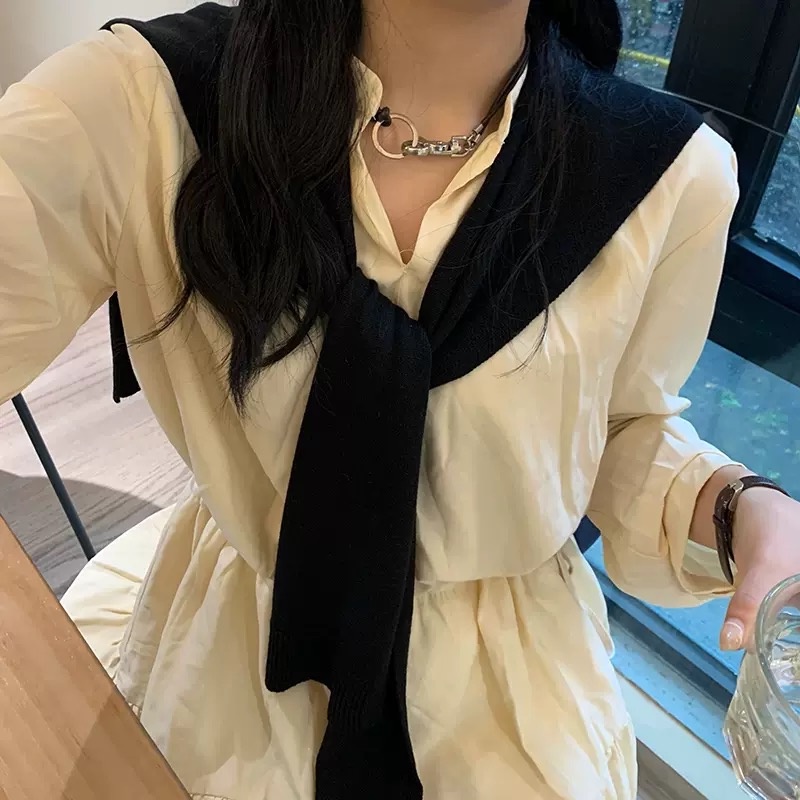 MS547 Khăn choàng giả áo, khăn len quàng cổ