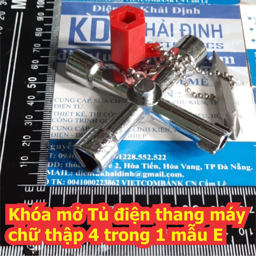 Khóa mở Tủ điện thang máy chữ thập 4 trong 1 nhiều mẫu khác nhau kde7150