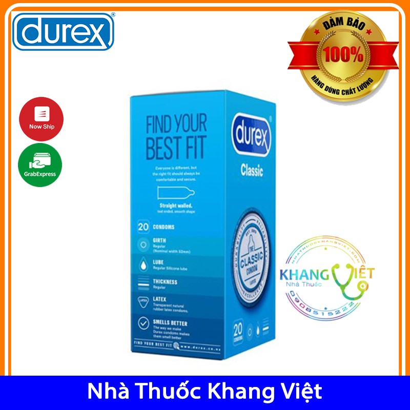 Bao Cao Su Durex Chính Hãng Úc, Bao Cao Su Durex Regular hộp 30 Cái