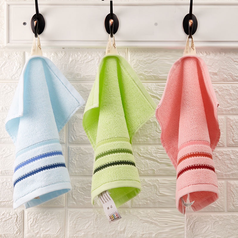 Khăn Vuông Nhỏ Vải Cotton Dày Mềm Mại Thấm Hút Không Phai Màu Cho Người Lớn Trẻ Em