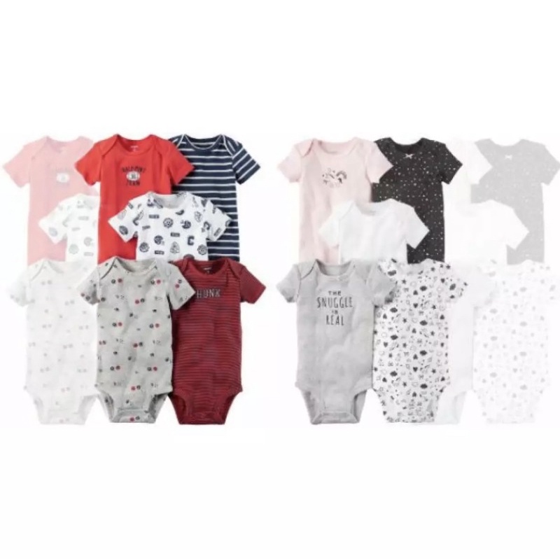 Set 5 bộ body chip cộc tay❤️ Bộ liền quần cotton xuất dư cho bé