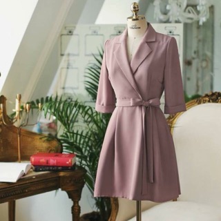 Đầm cổ vest tay lỡ