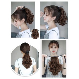 [ FREESHIP, HÀNG LOẠI 1, 25cm ] Tóc giả nữ cột xoăn ngắn ngắn, tóc buộc