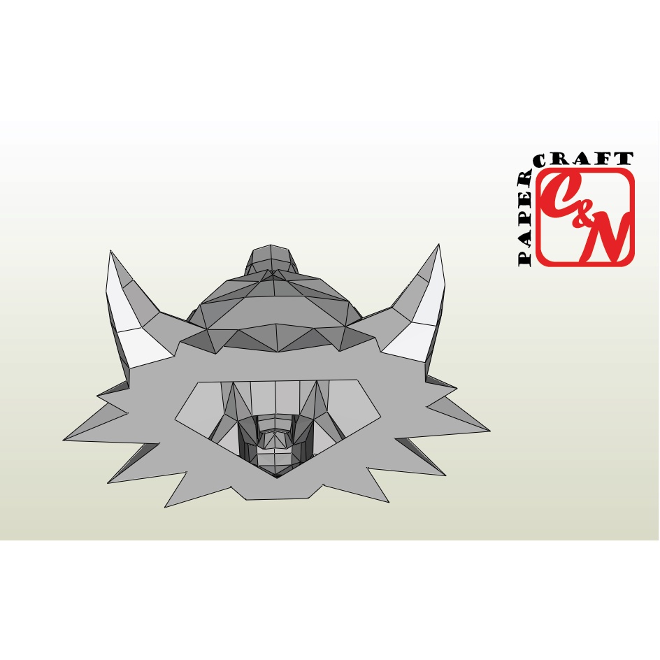 KIT MÔ HÌNH ĐẦU SÓI TREO TƯỜNG-PAPERCRAFT