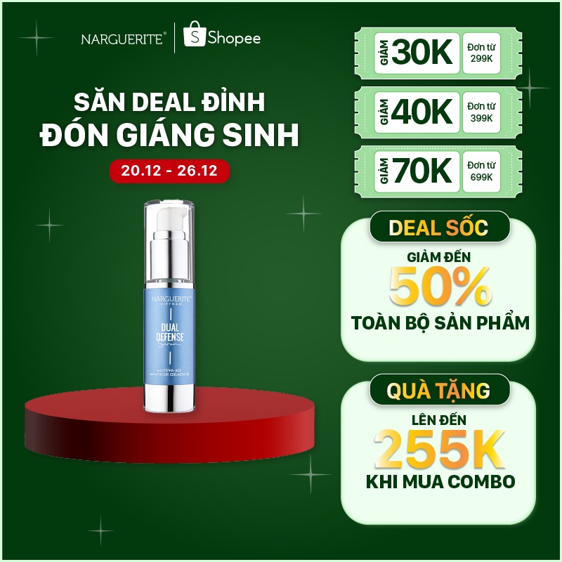 Serum Dual Defense Dưỡng Trắng, Chống Lão Hoá Narguerite (30ml)