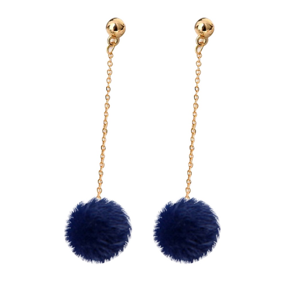 Đôi Khuyên Tai DàI PhốI Quả Pompom Dễ Thương ThờI Trang Cho Nữ