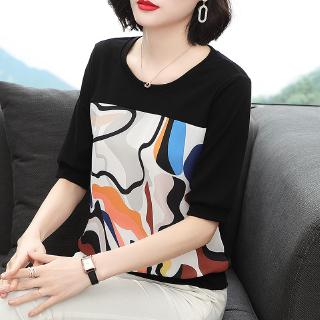 Áo Thun Tay Ngắn Chất Liệu Cotton Cao Cấp Thời Trang Cho Nữ