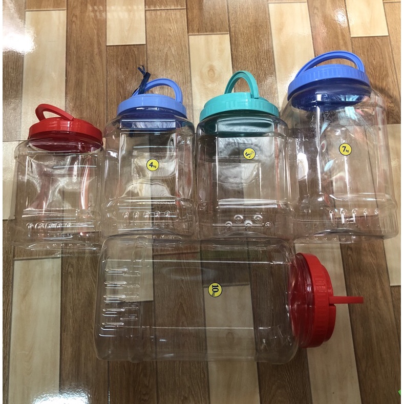 Hũ ngâm rượu bằng nhựa 3kg5 4kg 5kg 7kg 10kg đựng thực phẩm kín hơi