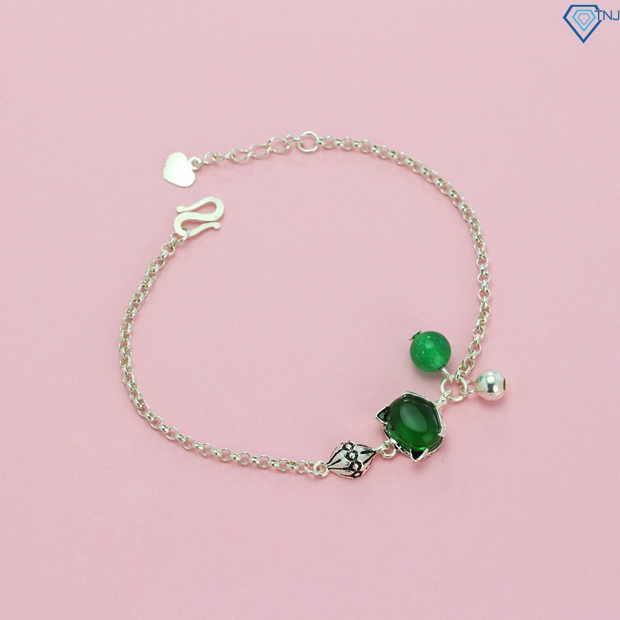 Vòng tay nữ bạc thật hồ ly đính đá màu LTN0147 - Trang Sức TNJ