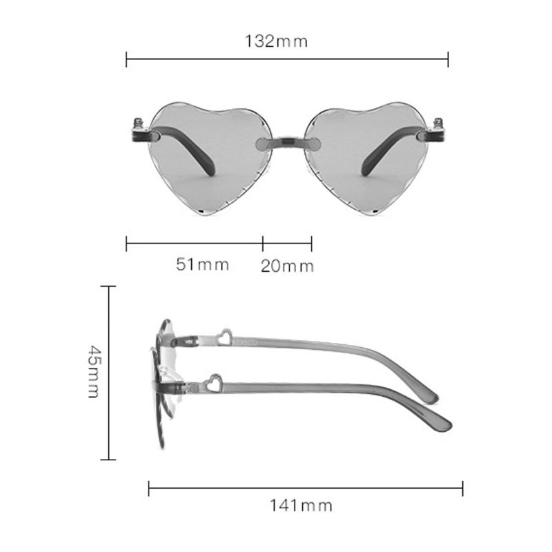 Kính Mát Phân Cực Chống Tia UV Hình Trái Tim Xinh Xắn Dành Cho Các Bé