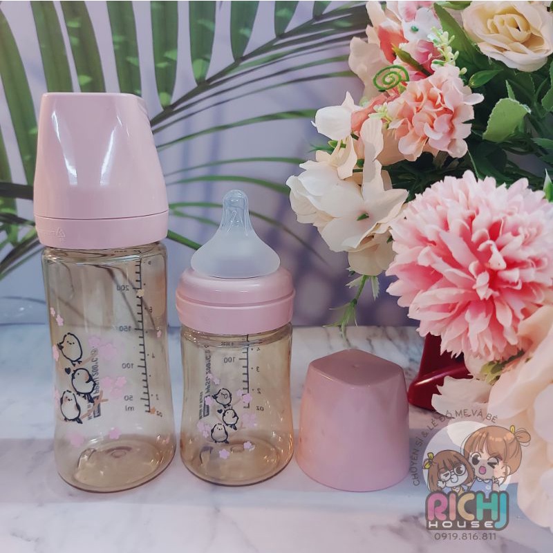 Bebepick - Bình Sữa Bird Phiên Bản Cổ Hồng - 150ML &amp; 250ML - Hàng Chuẩn