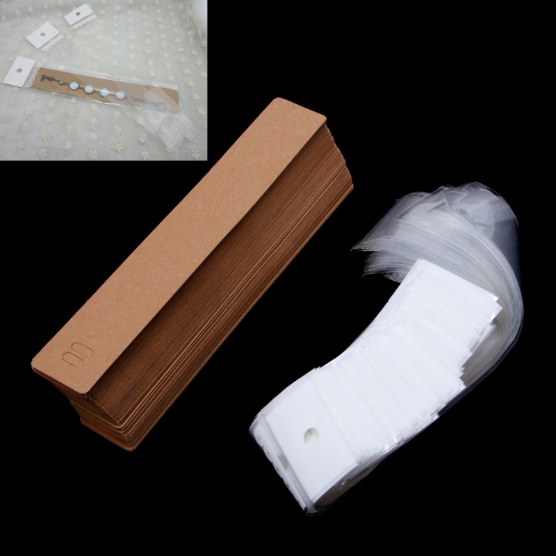 Set 100 Tấm Giấy Kraft Hình Chữ Nhật Dùng Để Trưng Bày Trang Sức