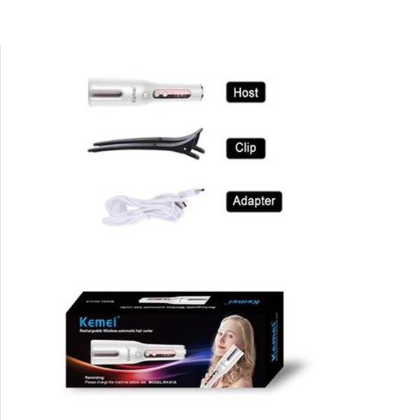 Máy uốn tóc tự động KEMEI RH-01A dùng pin sạc,6 mức điều chỉnh tốc độ