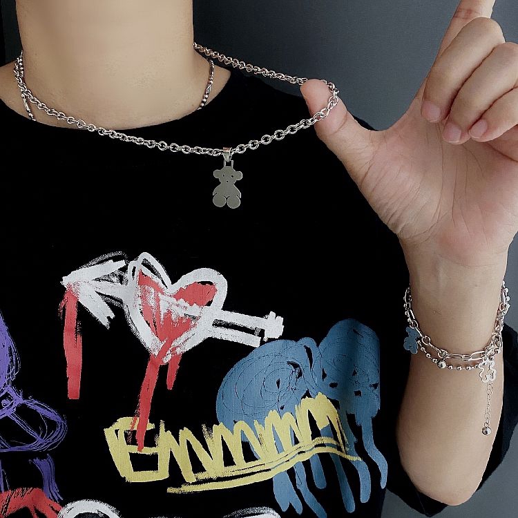 Vòng Tay Gắn Mặt Hình Gấu Cá Tính Độc Đáo Phong Cách Harajuku