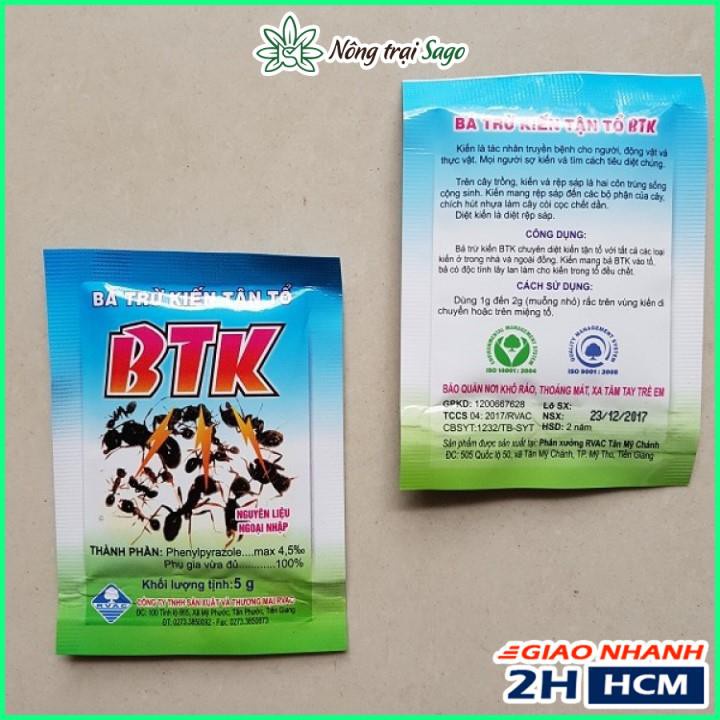 Bả Trừ Kiến BTK, Bả Diệt Kiến Sinh Học Tận Ổ (gói 5gr) - Nông Trại Sago