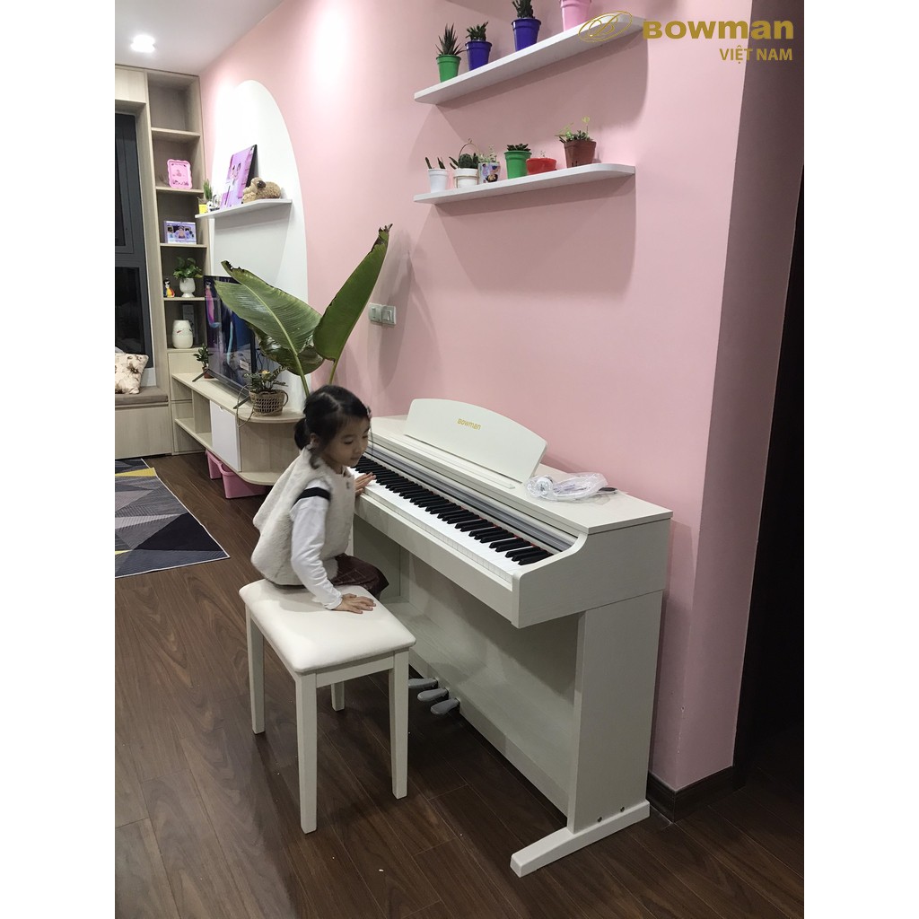 Piano điện MỚI BOWMAN CX250 được lắp đặt cho 2 bạn nhỏ mới bắt đầu học PIANO