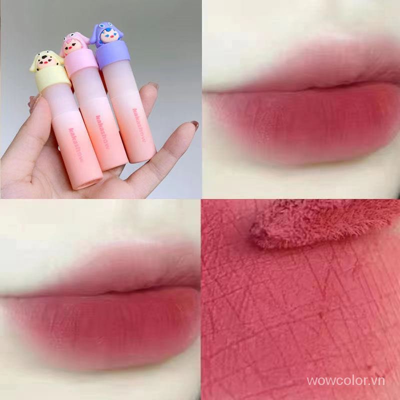 [Hàng mới về] Son kem KAKASHOW nhiều màu tùy chọn chống thấm nước thiết kế dễ thương