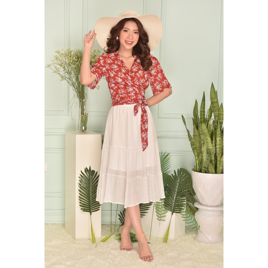 G Beauty - Áo Sơ Mi Vạt Chéo Thắt Dây Xinh Ngất Ngây