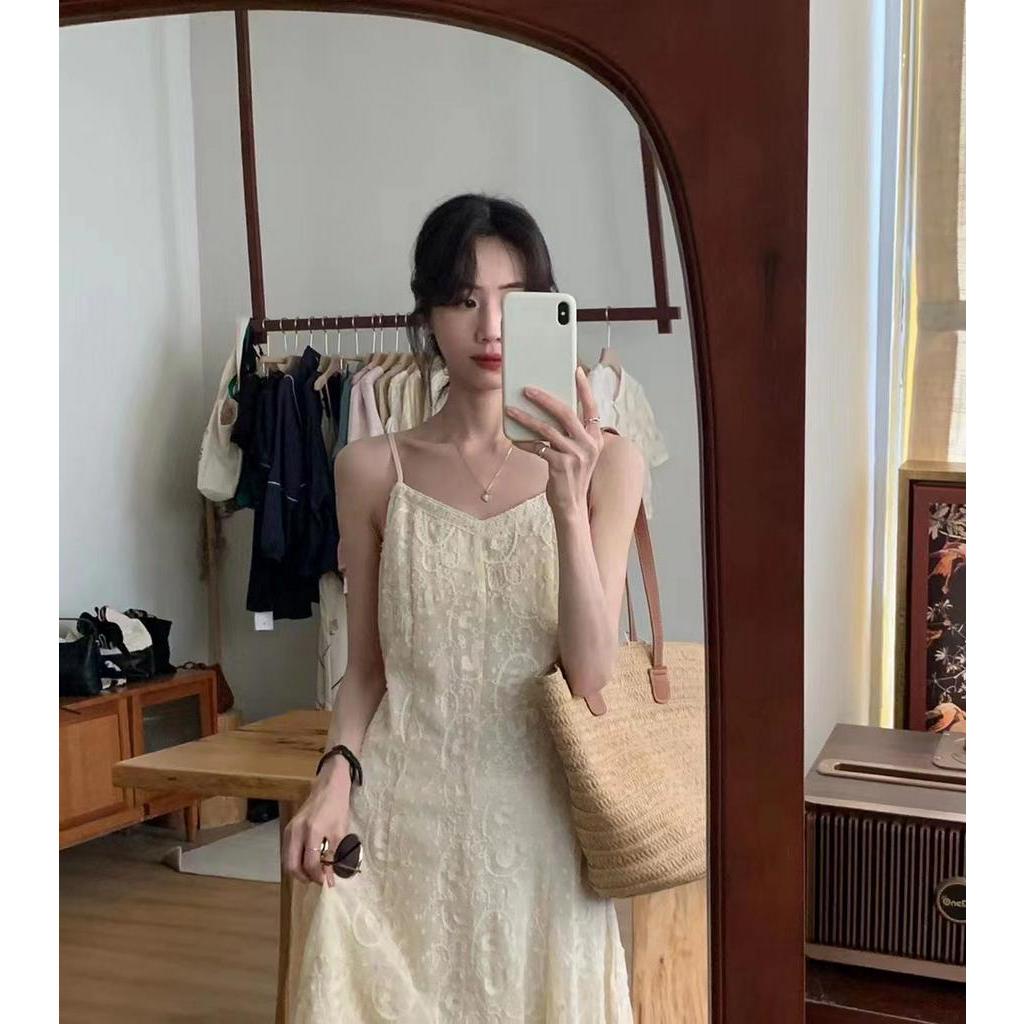 Đầm Ren Cổ V Phong Cách Hàn Quốc Thời Trang Mùa Hè Sành Điệu 63992