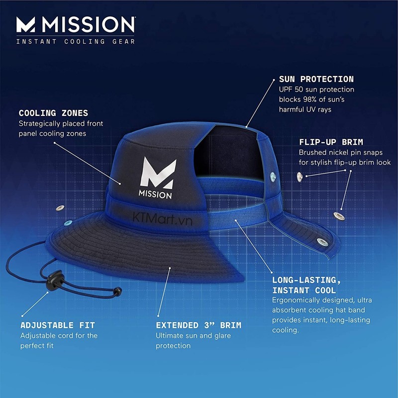Mũ chống nắng Mission HydroActive Cooling Bucket Hat Mission