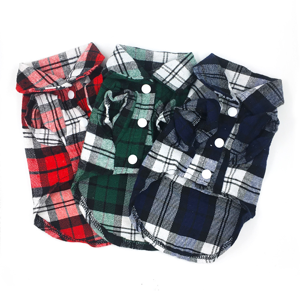 Áo sơ mi cotton họa tiết kẻ sọc phong cách dễ thương cho chó mèo cỡ nhỏ vừa