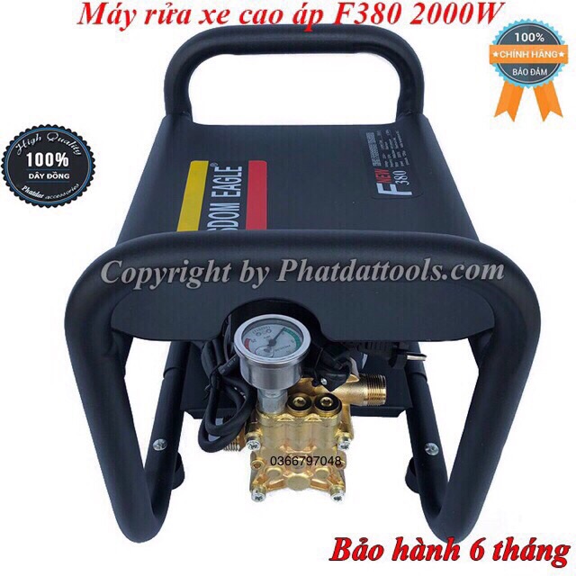 Máy rửa xe cao áp 2000W dạng công nghiệp F380 tặng bình bọt mini