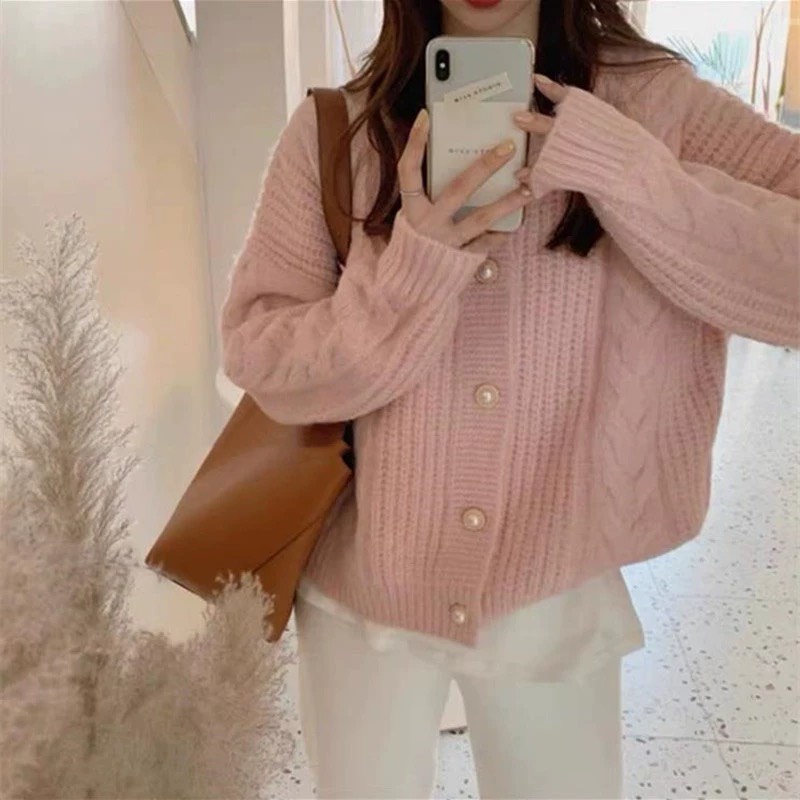 Áo len cardigan nữ, áo len form rộng nữ hàn quốc chất len mềm mịn phong cách trẻ trung mẫu mới thu đông 2021 Oanh Shop | BigBuy360 - bigbuy360.vn