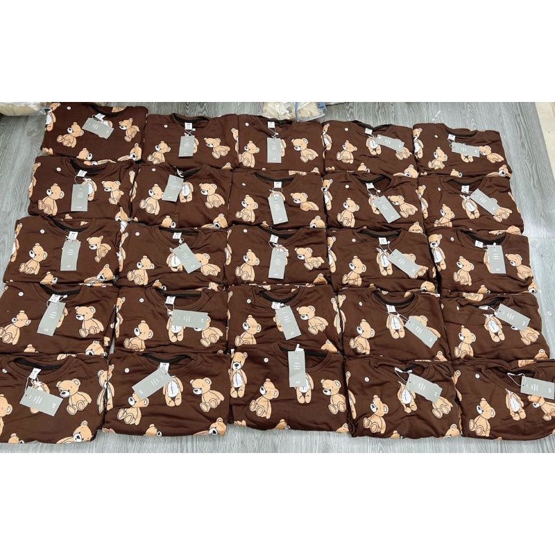 BỘ NỈ BÔNG NÂU IN GẤU CHO BÉ TRAI VÀ BÉ GÁI (9-25KG)