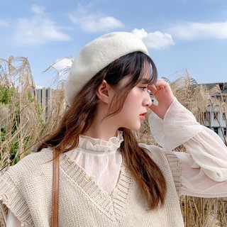 NÓN BERET LÔNG CỪU NÓN BÁNH TIÊU CÓ TÚI ZIP