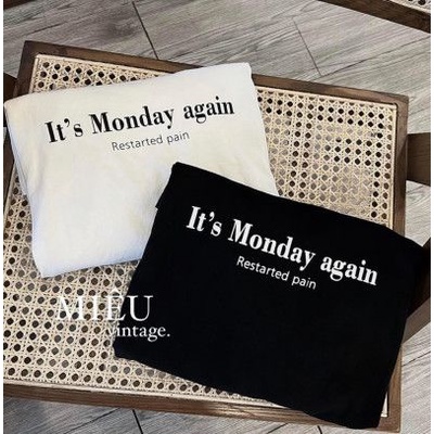 Áo phông chữ Monday sáng tươi cá tính fom rộng