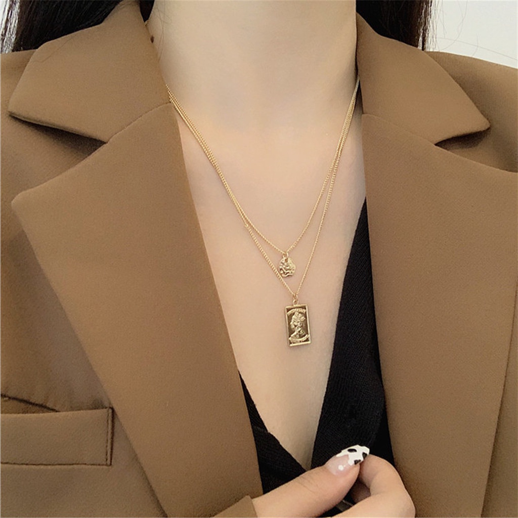 Vòng cổ nữ, dây chuyền nữ chocker 2 tầng phong cách cổ điển màu vàng gold Ivy.acc C4