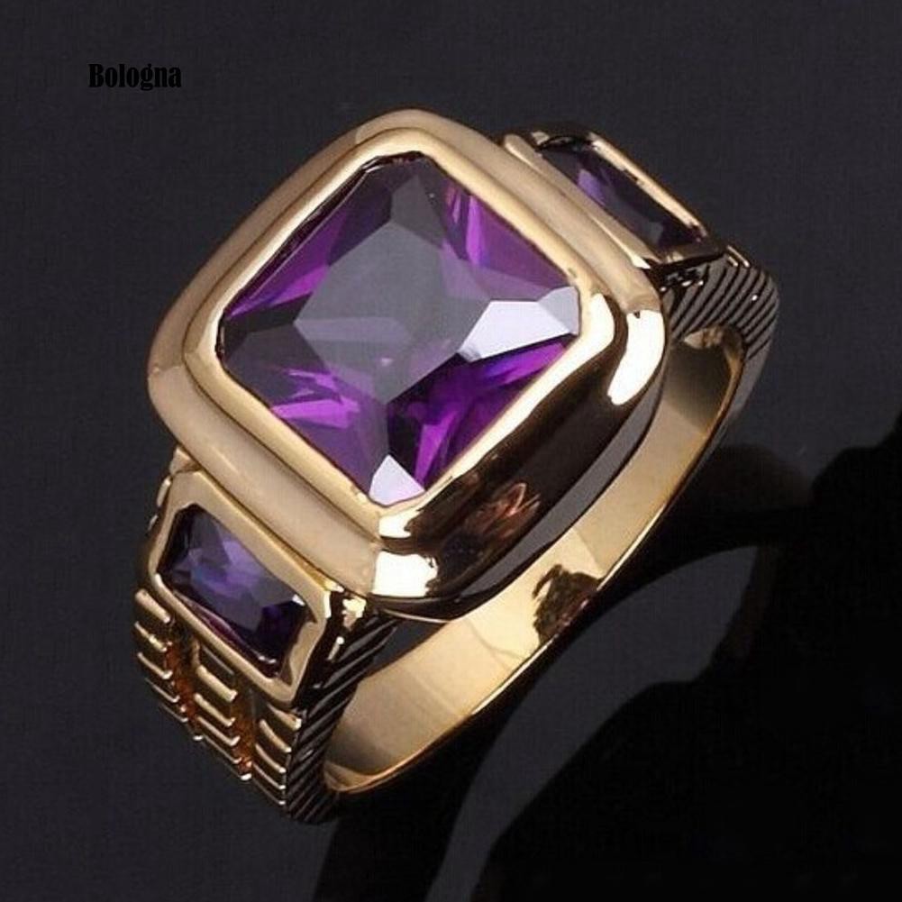 ♦Nhẫn Đính Đá Giả Hình Vuông Thời Trang Cho Nam