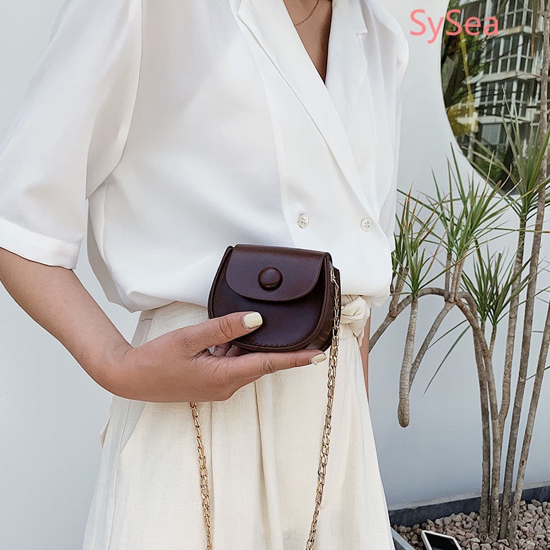 Túi Xách Mini Phối Dây Xích Phong Cách Thời Trang Hàn Quốc Dành Cho Nữ