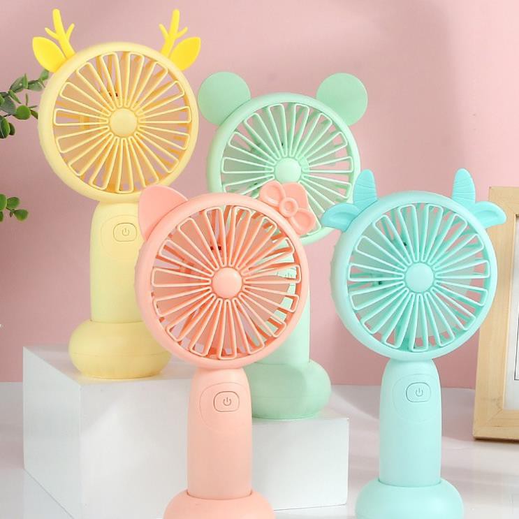 Quạt mini cầm tay 5 Cánh chính hãng DianDi Hình thú dễ thương pin sạc ,Có đế để bàn,đèn led 2165 | BigBuy360 - bigbuy360.vn