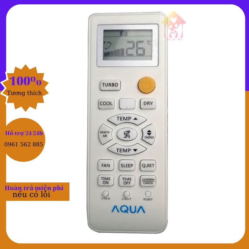 Điều Khiển điều hòa  AQUA 2 chiều nút cam